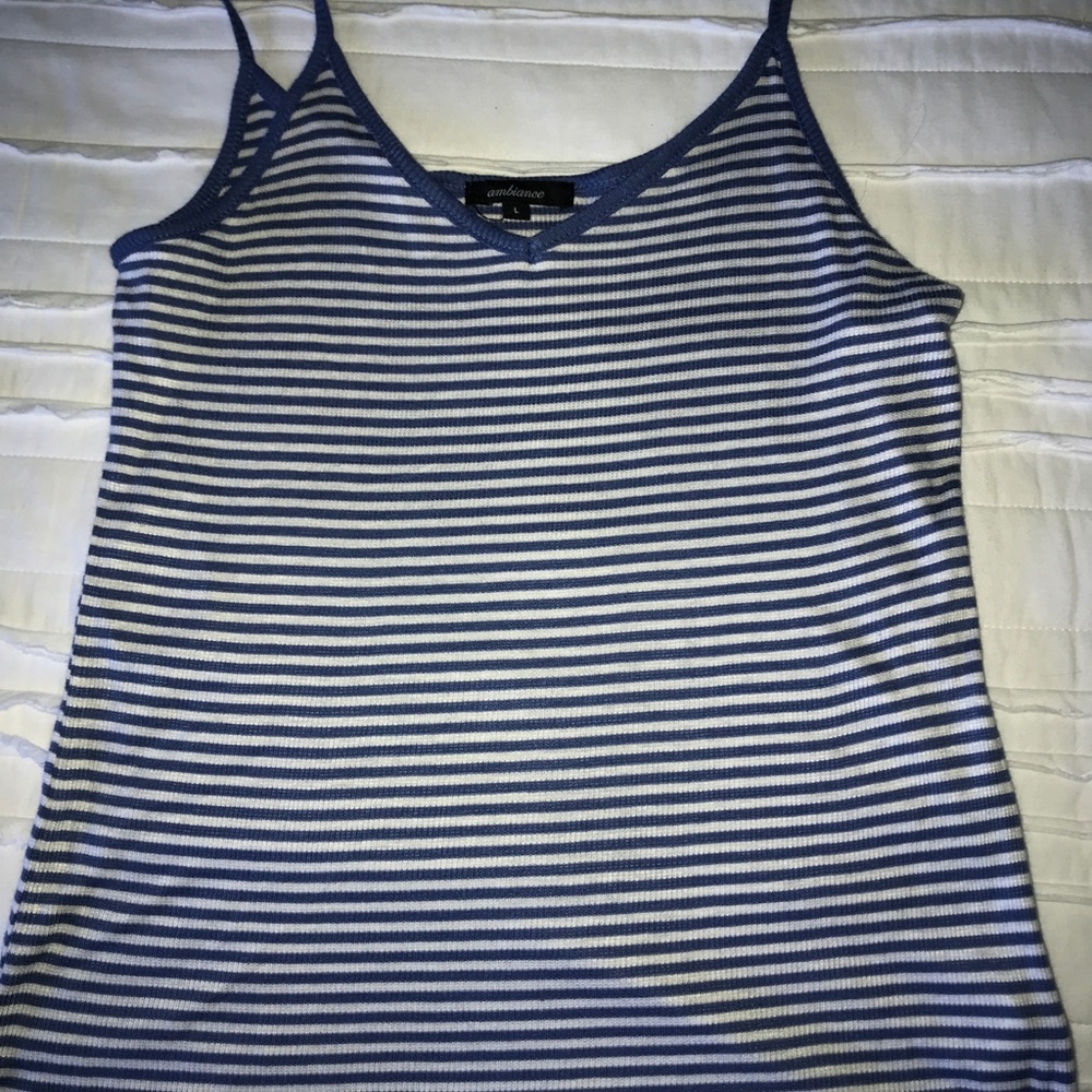 Blue & White stripper flowy tank top!